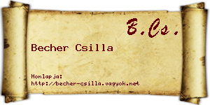 Becher Csilla névjegykártya
